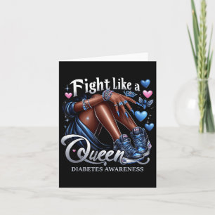 Tarjeta Reina africana lucha como una reina de la diabetes