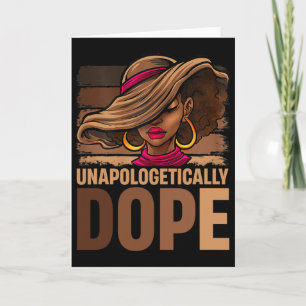 Tarjeta Reina Afro Melanina sin disculpas Droga Negro Su