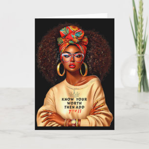 Tarjeta Reina Afro Mujer Negra Africana Melanina Historia 