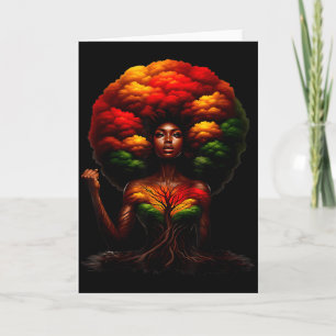 Tarjeta Reina Afro Mujer Negra Raíces Africanas Melanina N