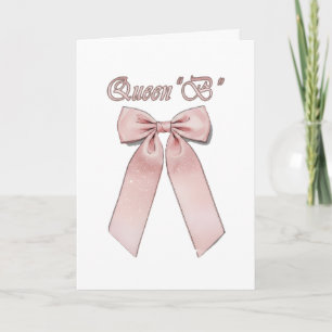 Tarjeta Reina B - Lazos rosados chic