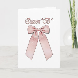 Tarjeta Reina B - Lazos rosados chic