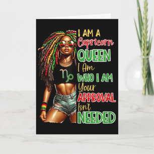 Tarjeta Reina Capricornio Negra Mujeres Afroamericana Juni
