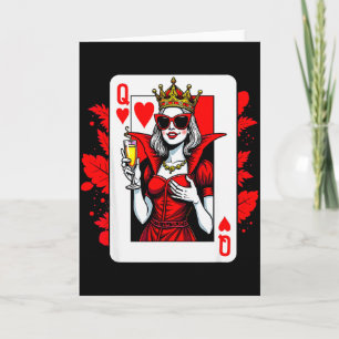 Tarjeta Reina De Corazones Amante Del Champán Mujer Damas 
