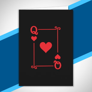 Tarjeta Reina de Corazones Combinando Palo Cartas de Juego