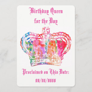 Tarjeta Reina de cumpleaños por día