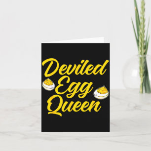 Tarjeta Reina de Huevos Rellenos Divertidos Cocina Retro