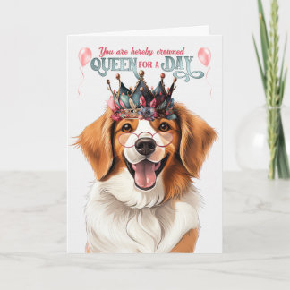 Tarjeta Reina de Kooikerhondje por un día divertido cumple