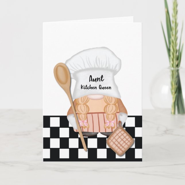 Tarjeta Reina de la cocina del día de la tía madre (Anverso)