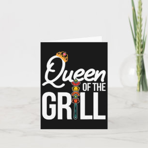 Tarjeta Reina De La Parrillada Graciosa Fumadora De Carne 