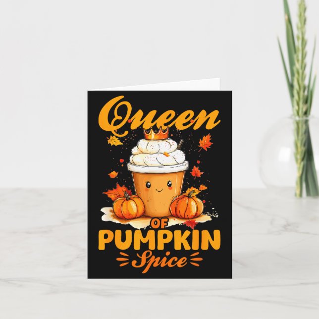 Tarjeta Reina De La Temporada De Otoño De Pumpkin Sce Latt (Anverso)