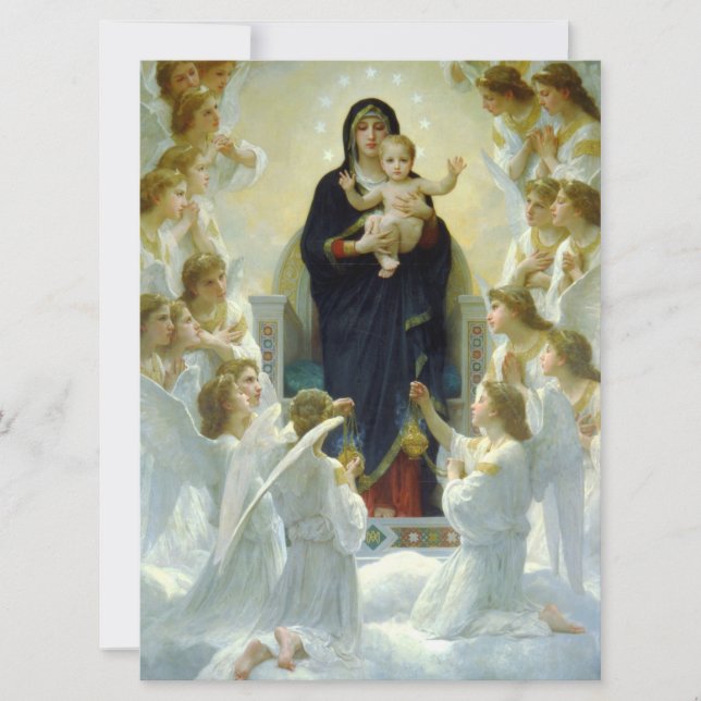 Tarjeta Reina de los ángeles (por Bouguereau) (Anverso)