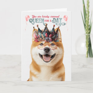 Tarjeta Reina de perro de Akita por un cumpleaños gracioso