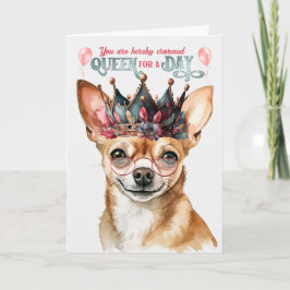 Tarjeta Reina de perro de Chihuahua negra por un día diver