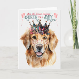 Tarjeta Reina de perro de Golden Retriever para un cumplea