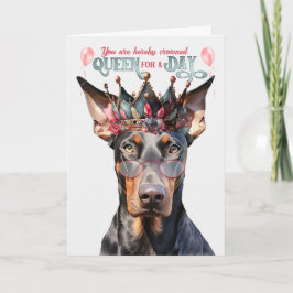Tarjeta Reina de perro doberman por un día de cumpleaños g