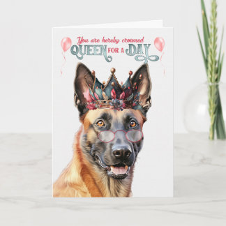 Tarjeta Reina de perro maliní belga por un cumpleaños grac