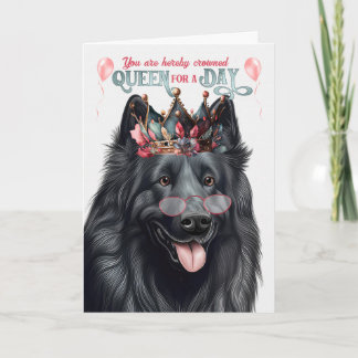 Tarjeta Reina de perro pastor belga por un cumpleaños grac