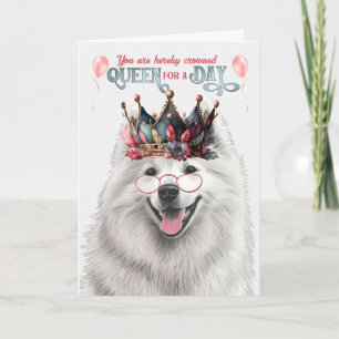 Tarjeta Reina de perro samoyada por un día divertido cumpl