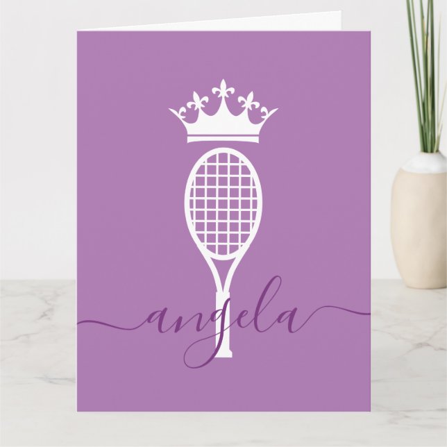 Tarjeta Reina de tenis de la Corte Cumpleaños Personalizad (Anverso)