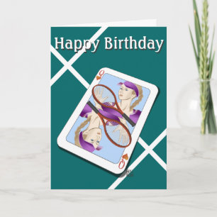 Tarjeta Reina de tenis feliz cumpleaños