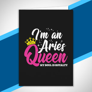 Tarjeta Reina del cumpleaños de Aries Astrología Zodiaco M