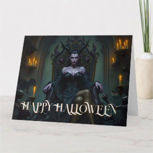 Tarjeta Reina Demonio Entronizada a la Luz de las Velas