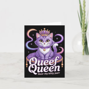 Tarjeta Reina Gata Morada Divertida Gato Chiste Sucio Maul