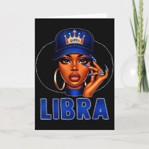 Tarjeta Reina Libra Mujer Negra Con Corona De Gorra Chica 