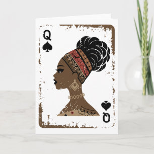 Tarjeta Reina Negra Afro Droga Orgullosa Melanina Africana