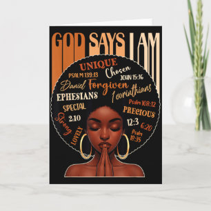 Tarjeta Reina Negra Mujer Dios Dice Que Soy Hist Melanina