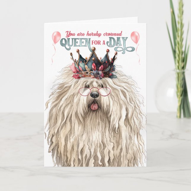 Tarjeta Reina puli de perro por día divertido cumpleaños (Anverso)