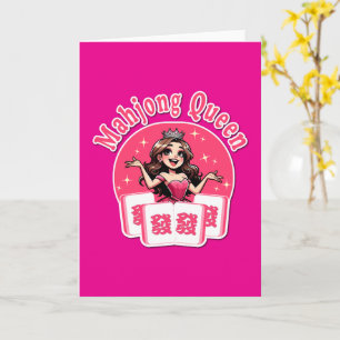 Tarjeta Reina rosa divertida con diseño de corona para Mah