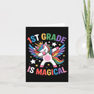 Tarjeta Reina Unicornio Mágico de 1er Grado Bailando Dab