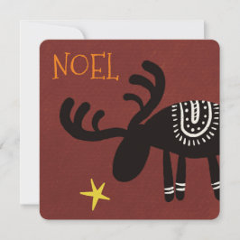 Tarjeta Reindeer found the star: Christmas card, flat