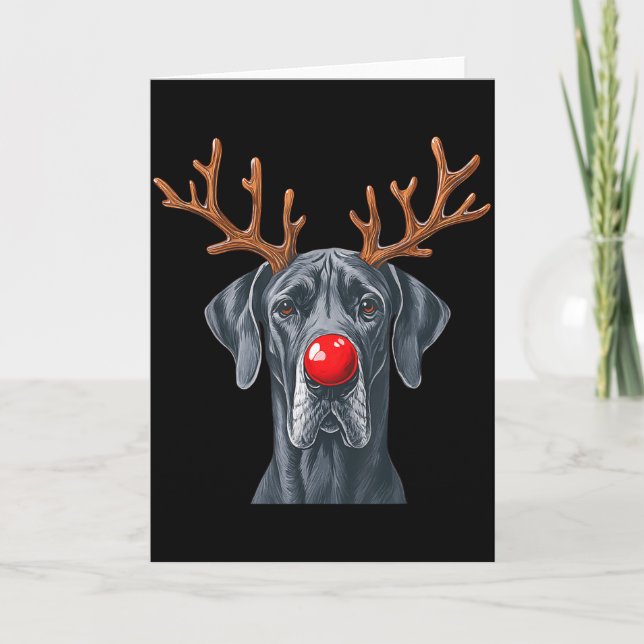 Tarjeta Reindeer Great Dane Christmas Great Dane Dog Mom D (Anverso)