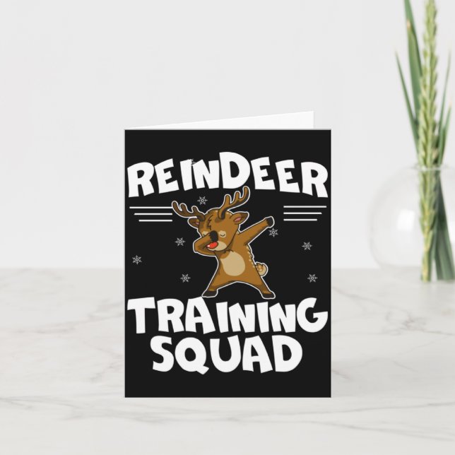 Tarjeta Reindeer Training Squad Deer Team Xmas Running New (Anverso)