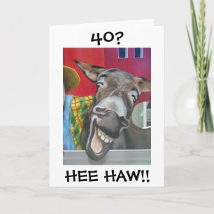 TARJETA "REÍRSE DE DONKEY GREETING" PARA EL CUARENTA CUARE