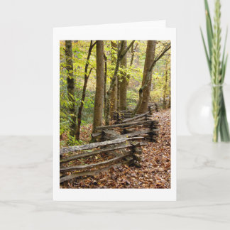 tarjeta - Reja ferroviaria dividida en otoño