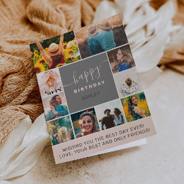 Tarjeta Rejilla moderna de collage rosa de 10 fotos de cum