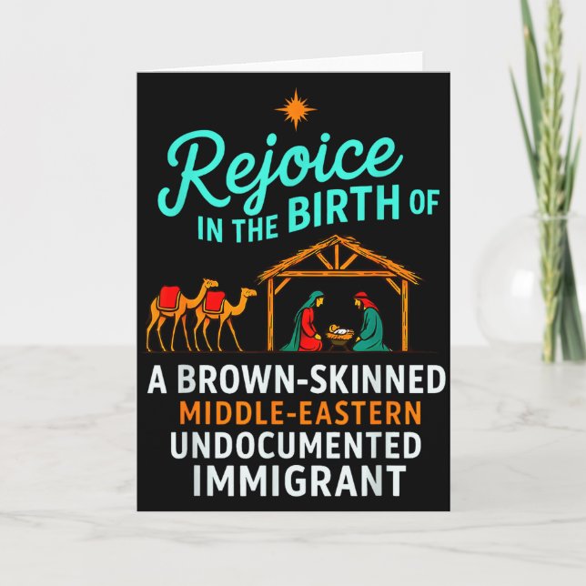 Tarjeta Rejoice In The Birth Of A Brown Skinned Christian  (Anverso)