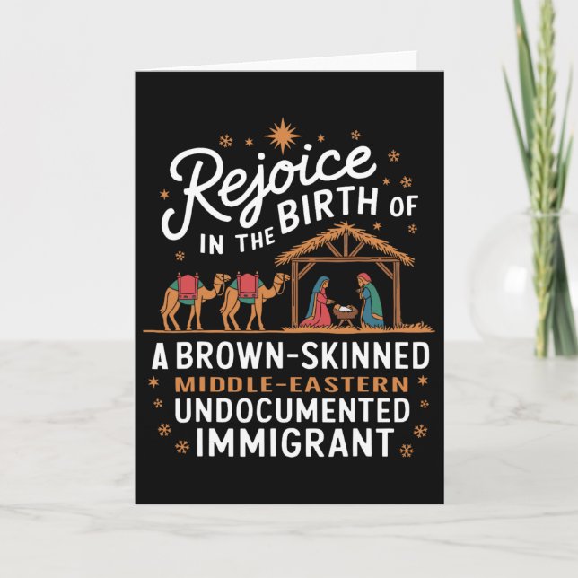 Tarjeta Rejoice In The Birth Of A Brown Skinned Christmas  (Anverso)