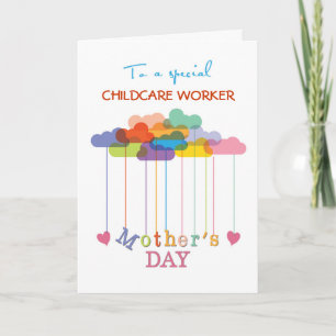 Tarjeta Relación personalizado, nubes de arcoiris en el dí