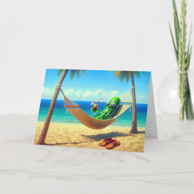 Tarjeta Relajación de las aves en hamaca por el día del pa (Anverso)