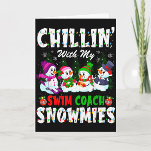Tarjeta Relajándome con mi entrenador de natación Snowmies