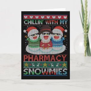 Tarjeta Relajándome Con Mis Amigos De La Farmacia Snowmies