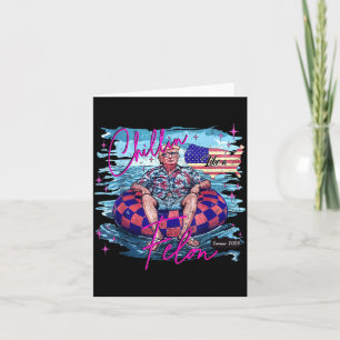 Tarjeta Relajándose Como Un Felón Retro Rosa Verano Divert