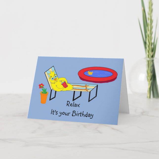 Tarjeta Relájate, es tu cumpleaños (Anverso)