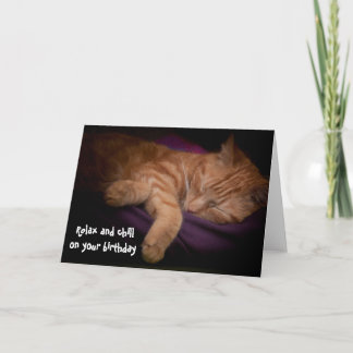 Tarjeta Relájate y cálmate en tu cumpleaños