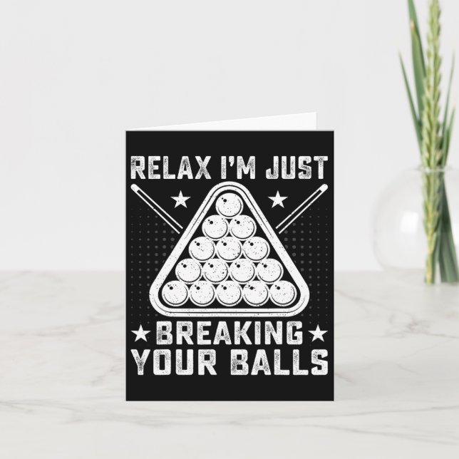 Tarjeta Relájese En La Piscina De Billiards. (Anverso)